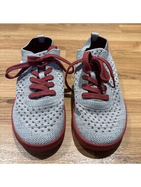 Suavs Women's 7 Lightweight Shoes Sneakers Grey Red Comfort Shoes